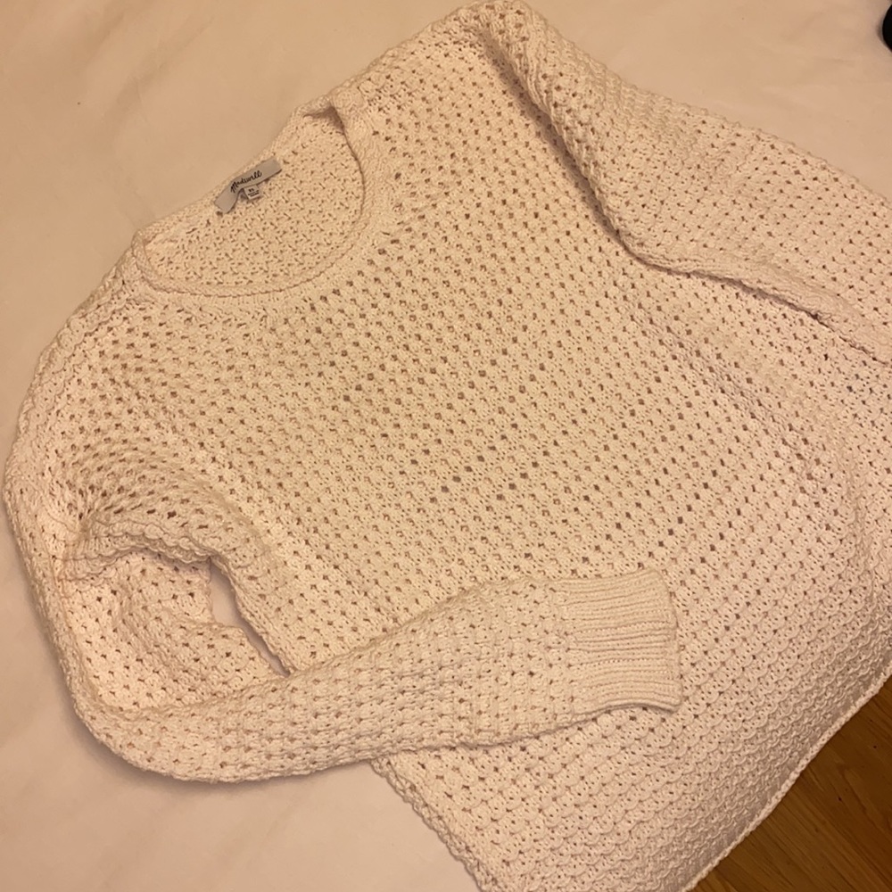 Madewell Open-Stitch Austen Pullover Sweater - Cream - XS